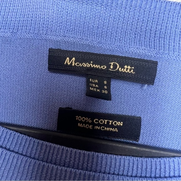 Massimo Dutti Blue Cotton Sweater Casual Blue Long Sleeve Top - Picture 2 of 8